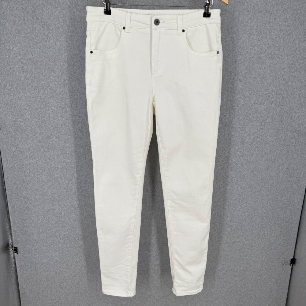 Universal Standard Womens Seine Skinny Jeans Size 12 Long White Coastal Casual